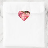 Pink  Peony Flower Hart Sticker (Tas)