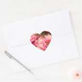 Pink  Peony Flower Hart Sticker (Envelop)