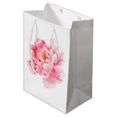 Pink Peony Flower Medium Cadeauzakje (Voorkant Gekanteld)