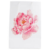 Pink Peony Flower Medium Cadeauzakje (Achterkant)