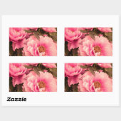 Pink Peony Flower Rechthoekige Sticker (Vel)