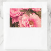 Pink Peony Flower Rechthoekige Sticker (Tas)