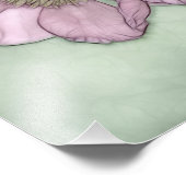 Pink Peony Flower Sketch Foto Afdruk (Hoek)