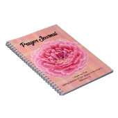 Pink Peony Flower  Style Plagen Journal Notitieboek (Rechterzijde)