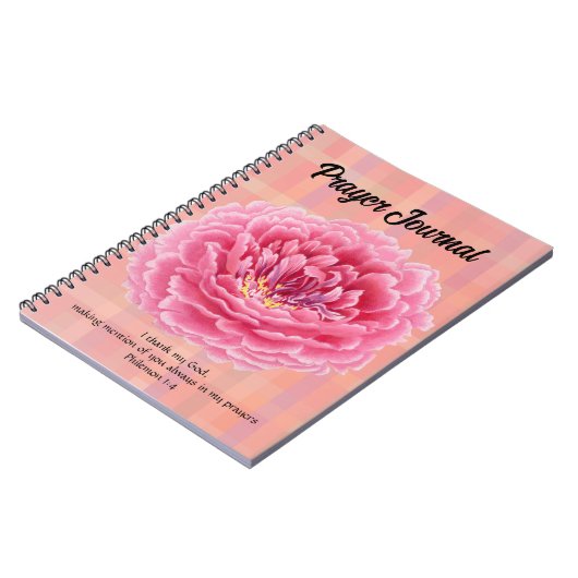 Pink Peony Flower  Style Plagen Journal Notitieboek (Linkerzijde)