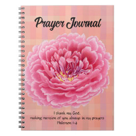 Pink Peony Flower  Style Plagen Journal Notitieboek