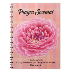 Pink Peony Flower  Style Plagen Journal Notitieboek
