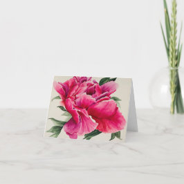 Pink Peony Flower Thank You Cards Bedankkaart