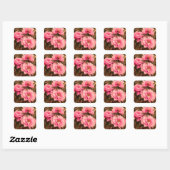 Pink  Peony Flower Vierkante Sticker (Vel)