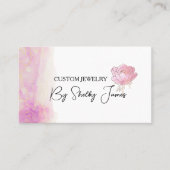 Pink Peony Flower Visitekaartje (Voorkant)