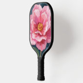 Pink Peony Flower Watercolor Floral Pickleball Paddle (Links)