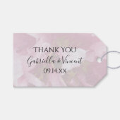 Pink Peony Flower Weddenschap Cadeaulabel (Voorkant (Horizontaal))