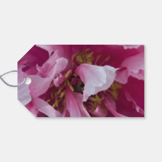 Pink Peony Flower Weddenschap Cadeaulabel (Achterkant Horizontaal)
