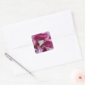Pink Peony Flower Wedding Envelope Seals Vierkante Sticker (Envelop)