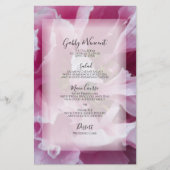 Pink Peony Flower Wedding Menu (Voorkant)