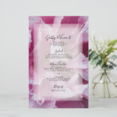 Pink Peony Flower Wedding Menu (Staand voorkant)