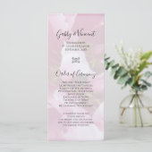 Pink Peony Flower Wedding Programme Programmakaart (Staand voorkant)