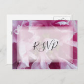 Pink Peony Flower Wedding RSVP Respons Uitnodiging Briefkaart (Voorkant / Achterkant)