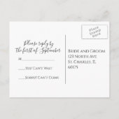 Pink Peony Flower Wedding RSVP Respons Uitnodiging Briefkaart (Achterkant)