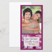 Pink Peony Flower Wedding Save the Date (Voorkant / Achterkant)