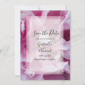 Pink Peony Flower Wedding Save the Date Kaart (Voorkant)