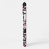 Pink peony flowers and moths iPhone hoesje (Linkerkant)