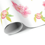 Pink Peony Flowers Cadeaupapier<br><div class="desc">Roze Pioen bloemen</div>