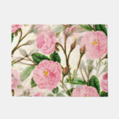 Pink Peony Flowers, Leaves & Buds Pattern  Deurmat (Voorkant)