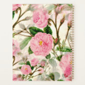 Pink Peony Flowers, Leaves & Buds Pattern Planner (Achterkant)