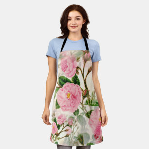 Pink Peony Flowers, Leaves & Buds Pattern Schort