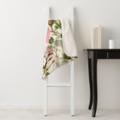 Pink Peony Flowers, Leaves & Buds Pattern Sherpa Deken (In situ)