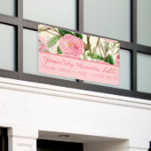 Pink Peony Flowers, Leaves & Buds Pattern Spandoek (Buitenkant Gebouw)