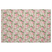 Pink Peony Flowers, Leaves & Buds Pattern Stof (Fat Quarter)