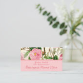 Pink Peony Flowers, Leaves & Buds Pattern Visitekaartje (Staand voorkant)