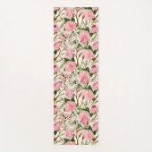Pink Peony Flowers, Leaves & Buds Pattern Yogamat (Voorkant)