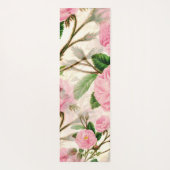 Pink Peony Flowers, Leaves & Buds Pattern Yogamat (Achterkant)