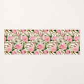 Pink Peony Flowers, Leaves & Buds Pattern Yogamat (Voorkant (horizontaal))