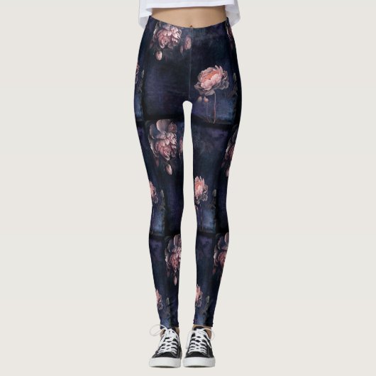 Pink Peony Flowers Leggings (Voorkant)