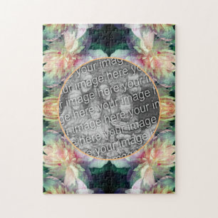 Pink Peony Flowers Lijst Uw foto toevoegen Legpuzzel