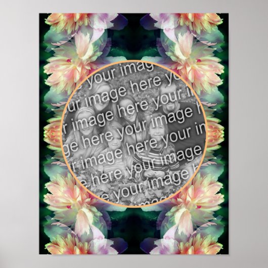 Pink Peony Flowers Lijst Uw foto toevoegen Poster (Voorkant)