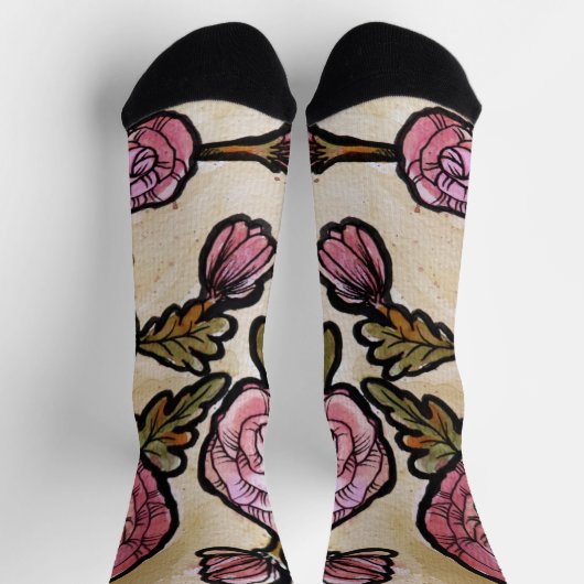 Pink Peony Flowers Sokken (Top)