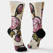 Pink Peony Flowers Sokken (Gebogen)