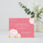 Pink Peony Garden Wedding Save the Date Kaart (Staand voorkant)