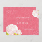 Pink Peony Garden Wedding Save the Date Kaart (Voorkant / Achterkant)