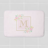 Pink Peony Gepersonaliseerd Monogram Badmat