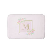 Pink Peony Gepersonaliseerd Monogram Badmat (Voorkant)