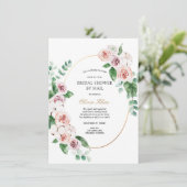 Pink Peony Gold Lijst Vrijgezellenfeest per Mail Kaart (Staand voorkant)