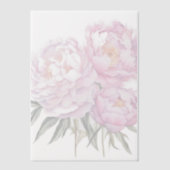 Pink Peony Green Leaves Overlay Vellum Uitnodigingen (Voorkant)