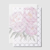 Pink Peony Green Leaves Overlay Vellum Uitnodigingen (Offset (Uitnodiging))