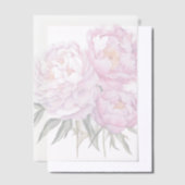 Pink Peony Green Leaves Overlay Vellum Uitnodigingen (Offset)